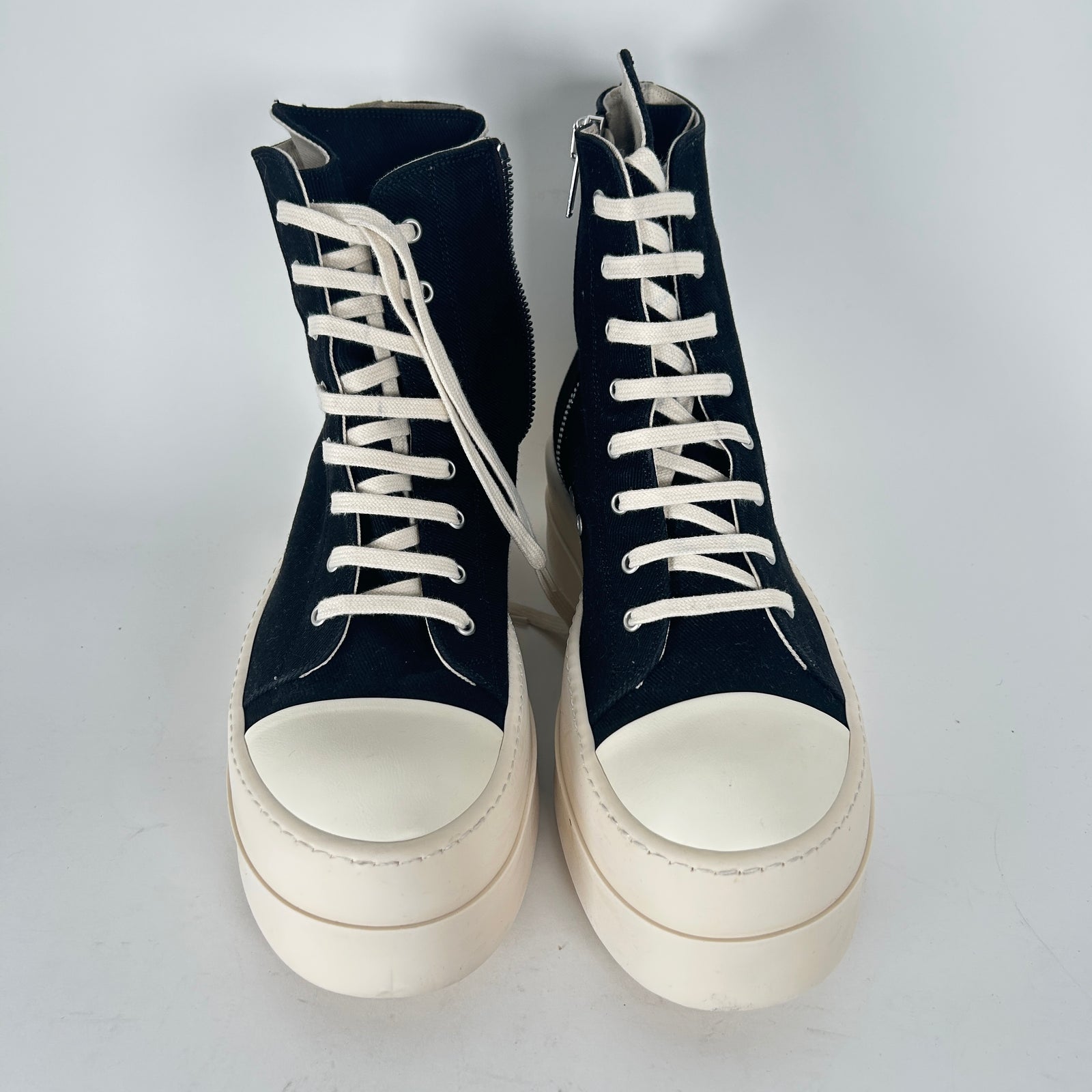 Rick Owens Black Canvas Double Bumper Ramones Size 12