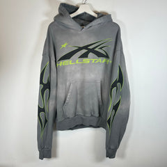 Hellstar Grey/Neon Sport Logo Hoodie Size M