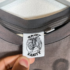 Saint Vanity Grey Wash Jesus Logo T-Shirt Size S