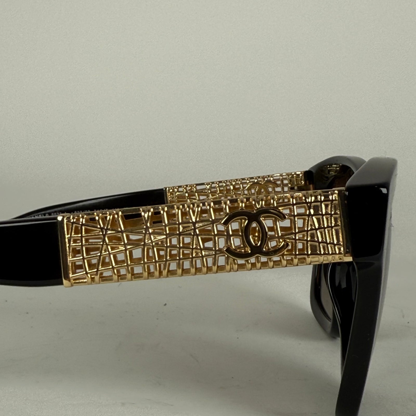 Chanel Black/Gold Tweed Polarized Sunglasses