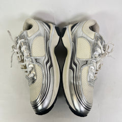 Chanel Metallic Silver Interlocking CC Runner Size 44