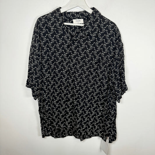 Celine Black Viscose Hawaiian Shirt Size L