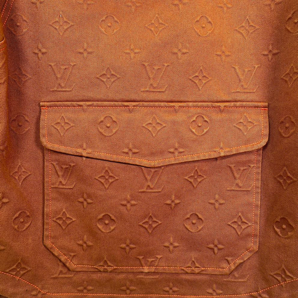 Louis Vuitton Monogram Orange Carpenter Hooded Jacket Size 46
