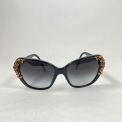 Dolce & Gabbana Black Sicilian Baroque Cat Eye Sunglasses