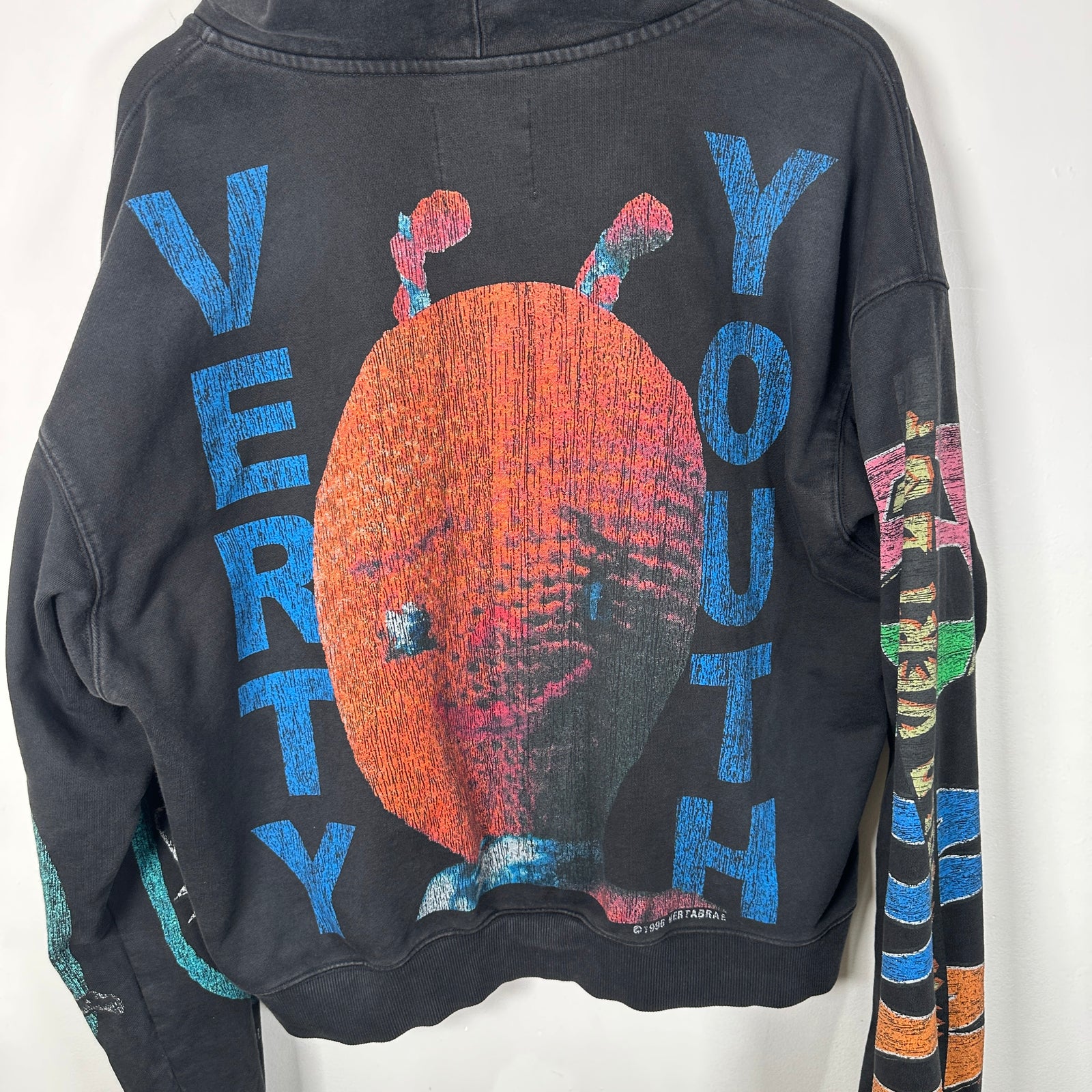 Vertabrae Montage Black Zip Up Hoodie Size L