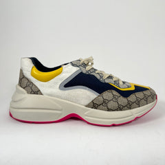 Gucci Beige/Yellow Rhyton Sneaker Size GG 12