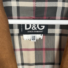 Dolce & Gabbana Brown Suede Blazer Size 48