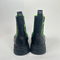 Gucci Black/Green Elastic Chelsea Boot Size GG 8.5