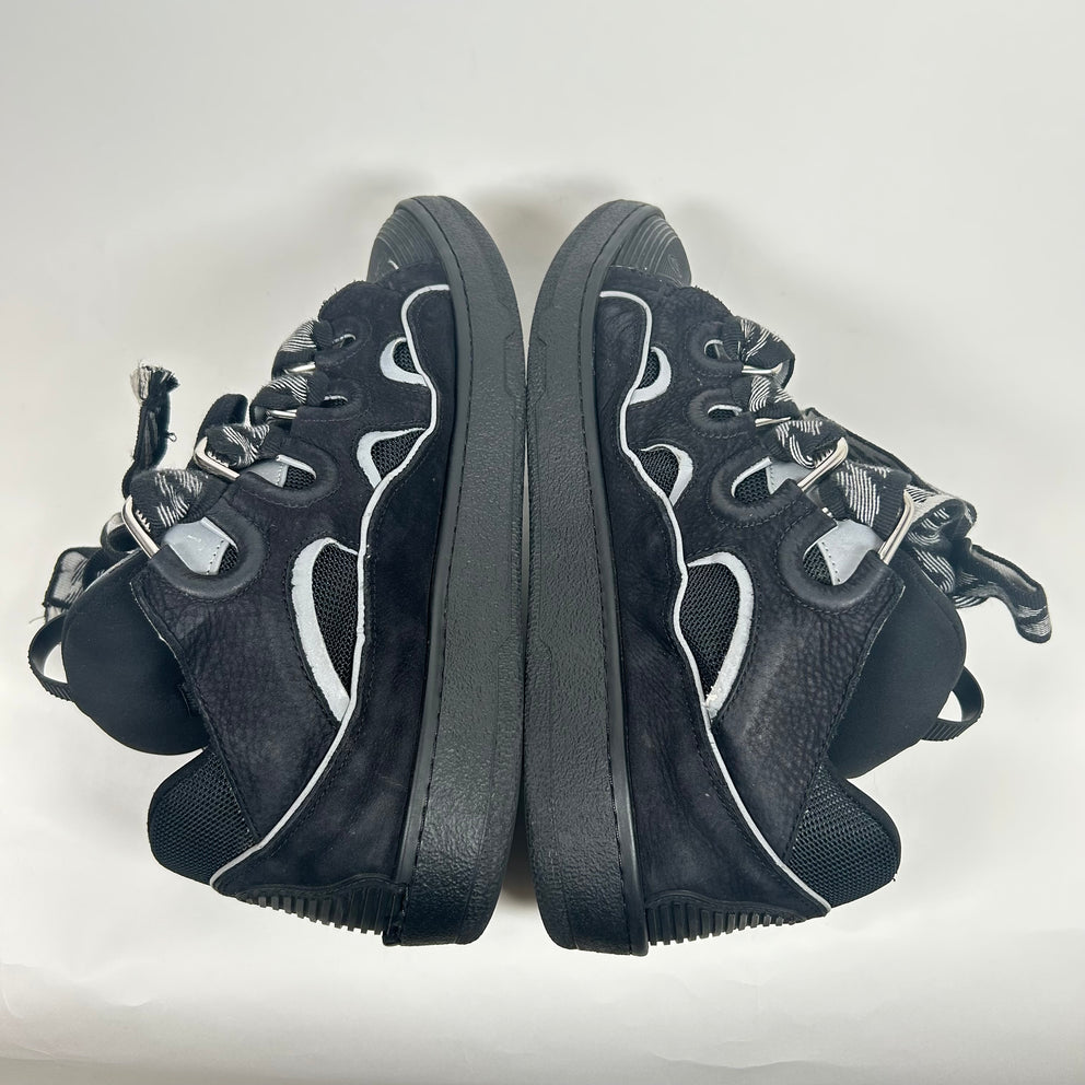 Lanvin Black Reflective Curb Sneaker Size 44