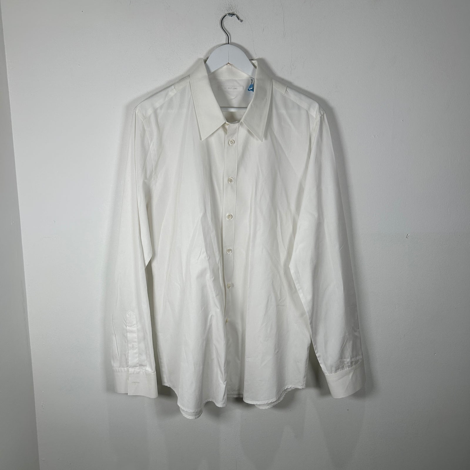 Helmut Lang White Back Bondage Button-up Shirt Size XXL