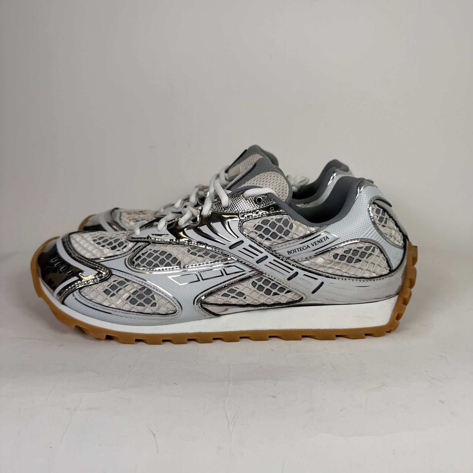 Bottega Veneta Silver Mesh Orbit Sneakers