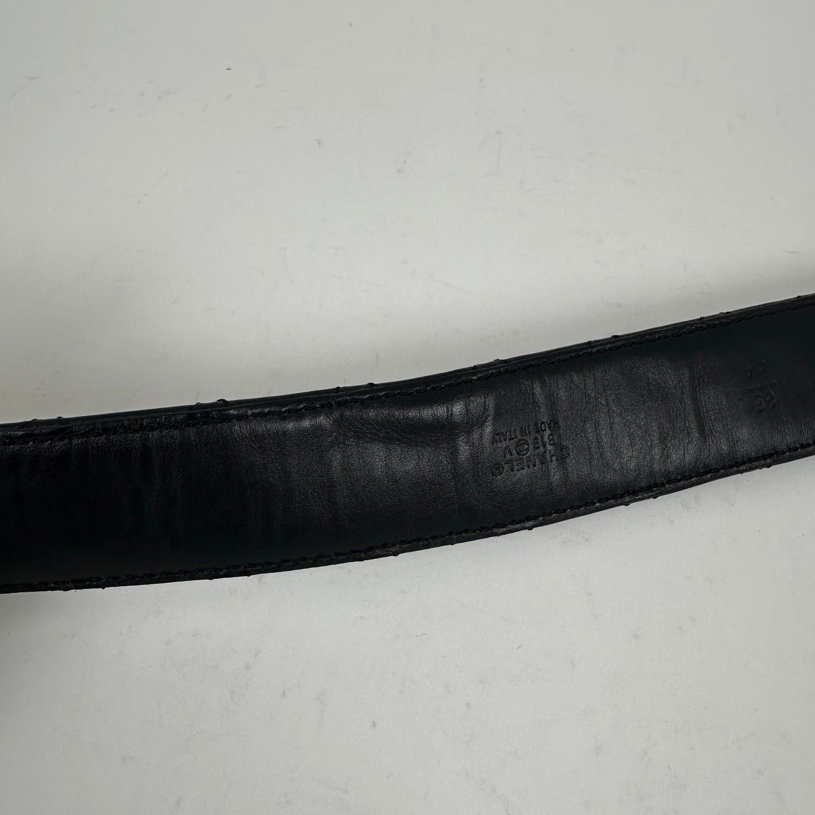 Chanel Black/Gold Quilted 'CC' Belt Size 32