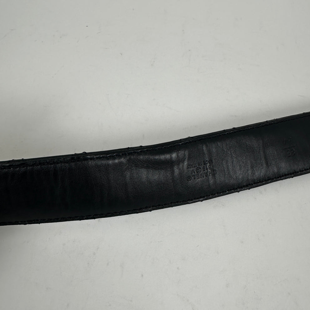 Chanel Black/Gold Quilted 'CC' Belt Size 32