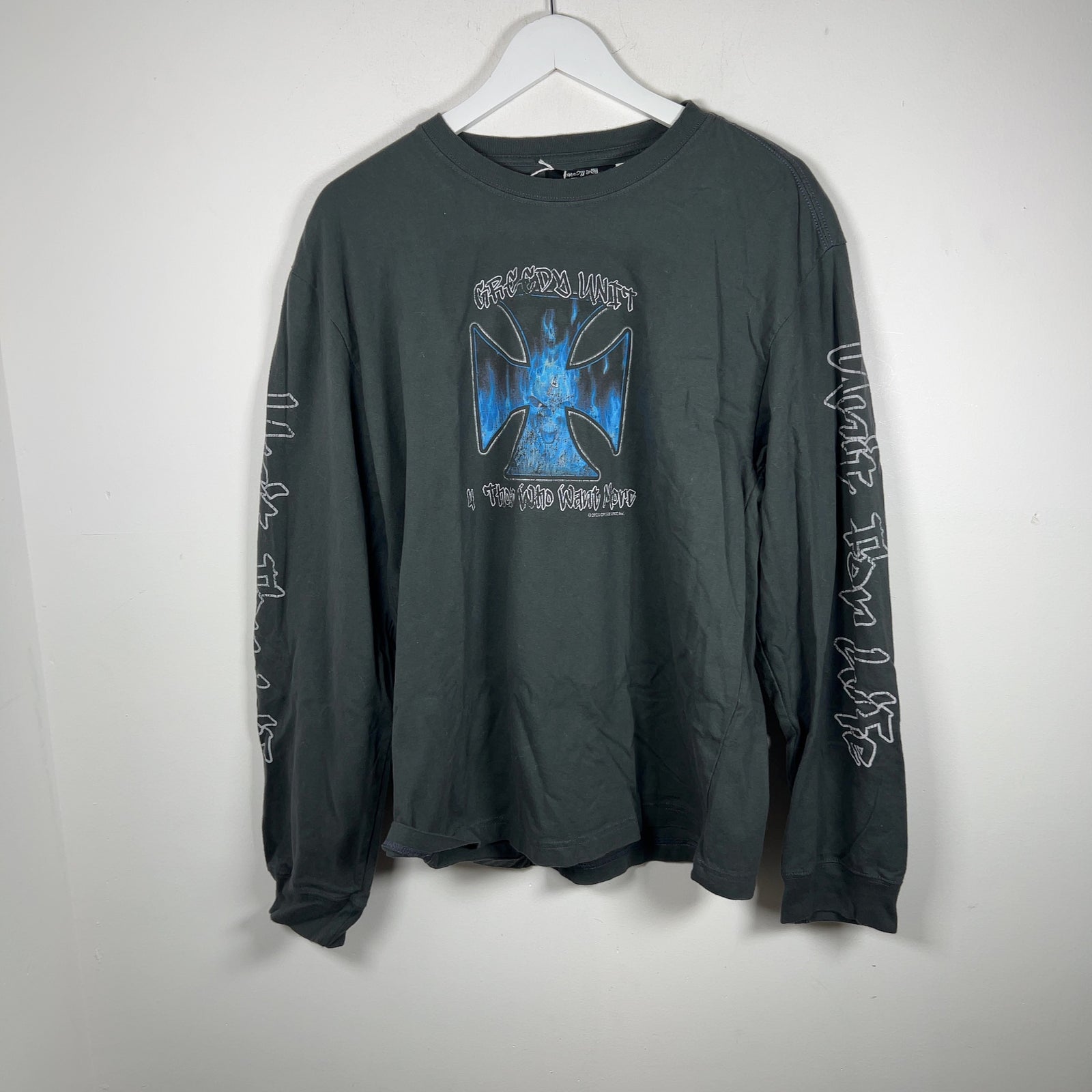 Greedy Unit Flaming Skull Chopper Longsleeve T-Shirt