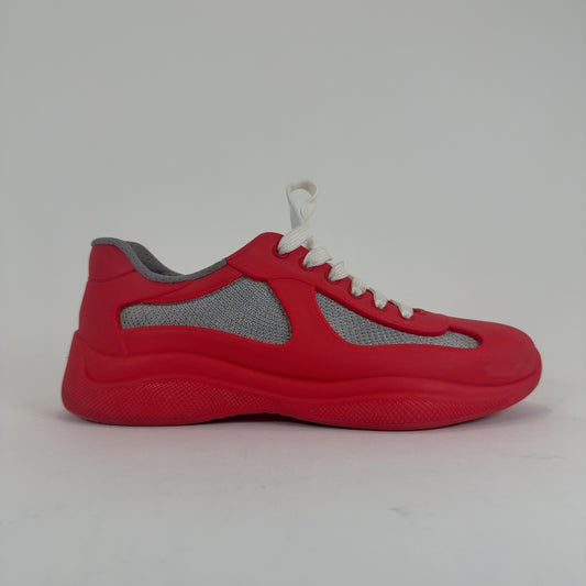 Prada Red Rubber Cups Lowtop Sneakers
