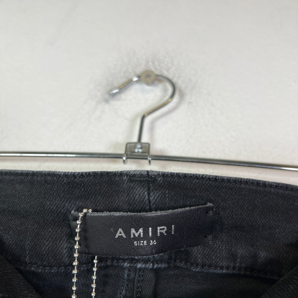 Amiri Black Washed Distressed Jeans