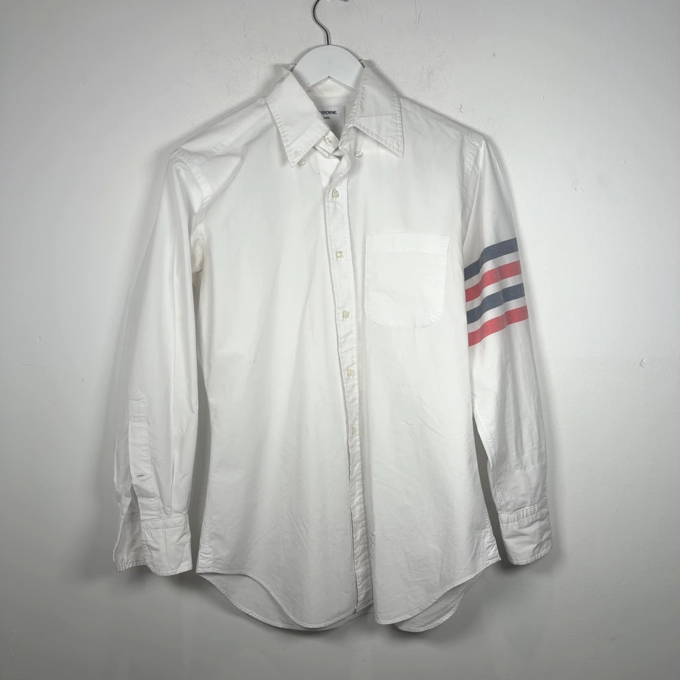 Thom Browne 4-Bar Button-Up Shirt
