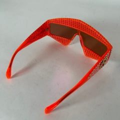 Gucci Shield Orange Crystal Hollywood Forever Sunglasses