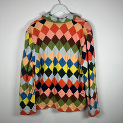 Bode Multicolor Diamond Quilt 1/4 Zip Size M/L