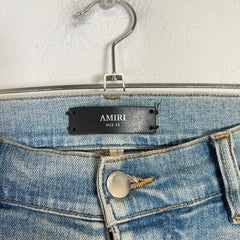 Amiri Light Indigo Floral Studded Denim Jeans
