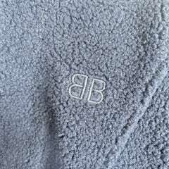 Balenciaga Navy Sherpa Half Zip Jacket Size 48