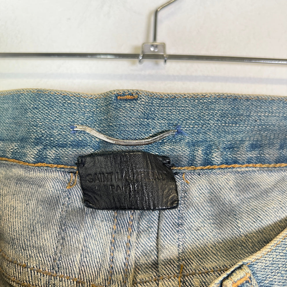 Saint Laurent 2014 Lightwash D02 Crash Denim Jeans