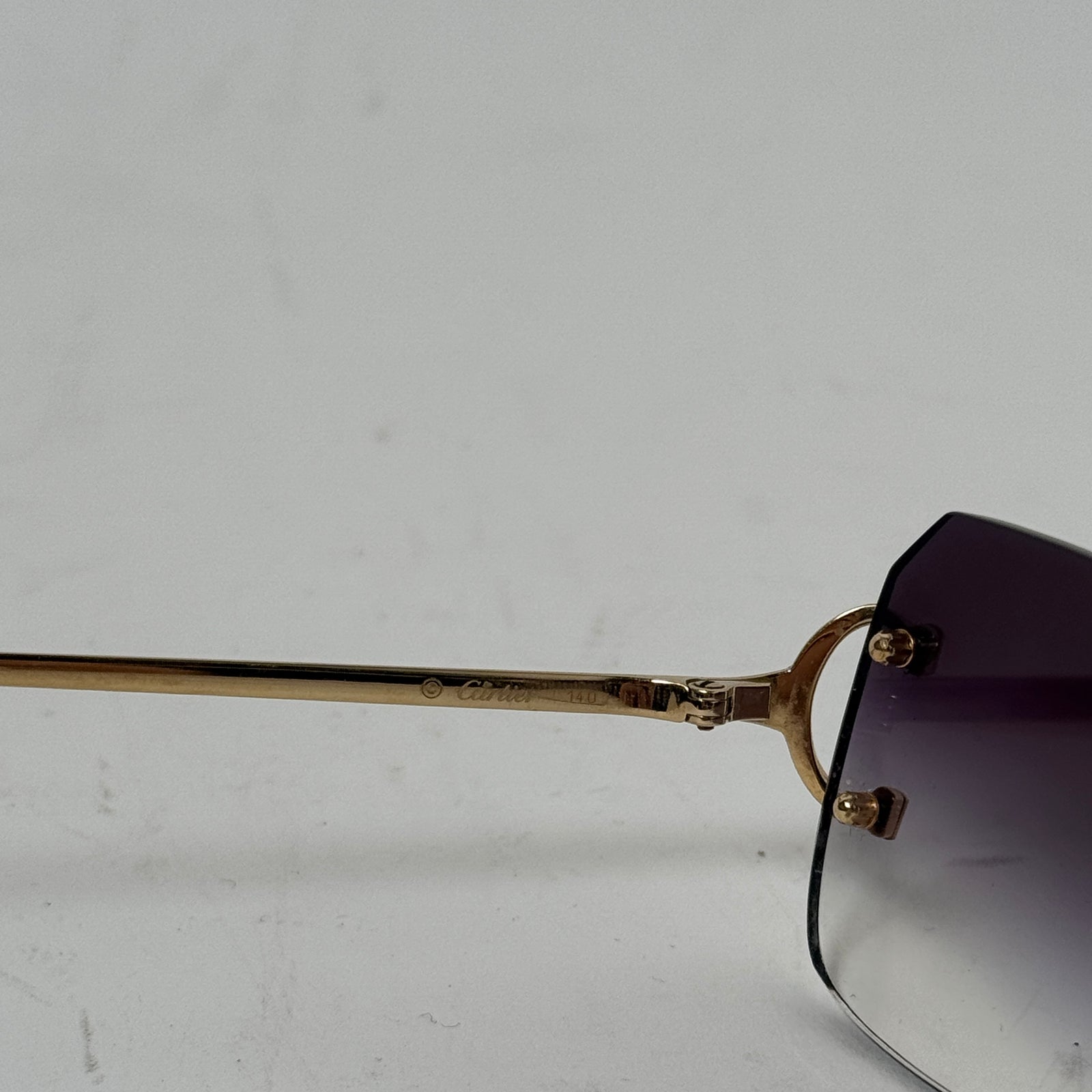 Cartier Big C Fluorescent Gold Wire Frame Glasses