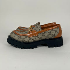 Gucci Harold Horsebit Canvas Printed Loafer Size 40