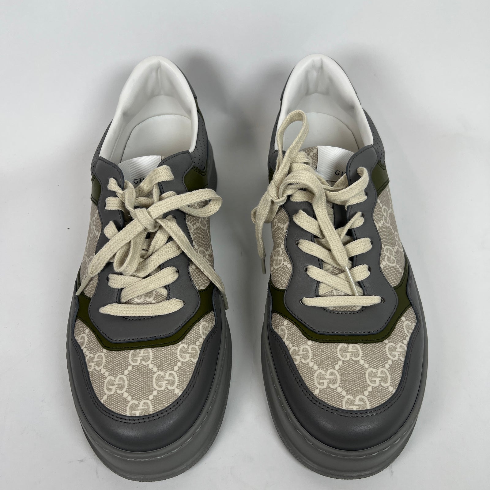 Gucci Grey/Green GG Chunky Sneaker Size GG 10