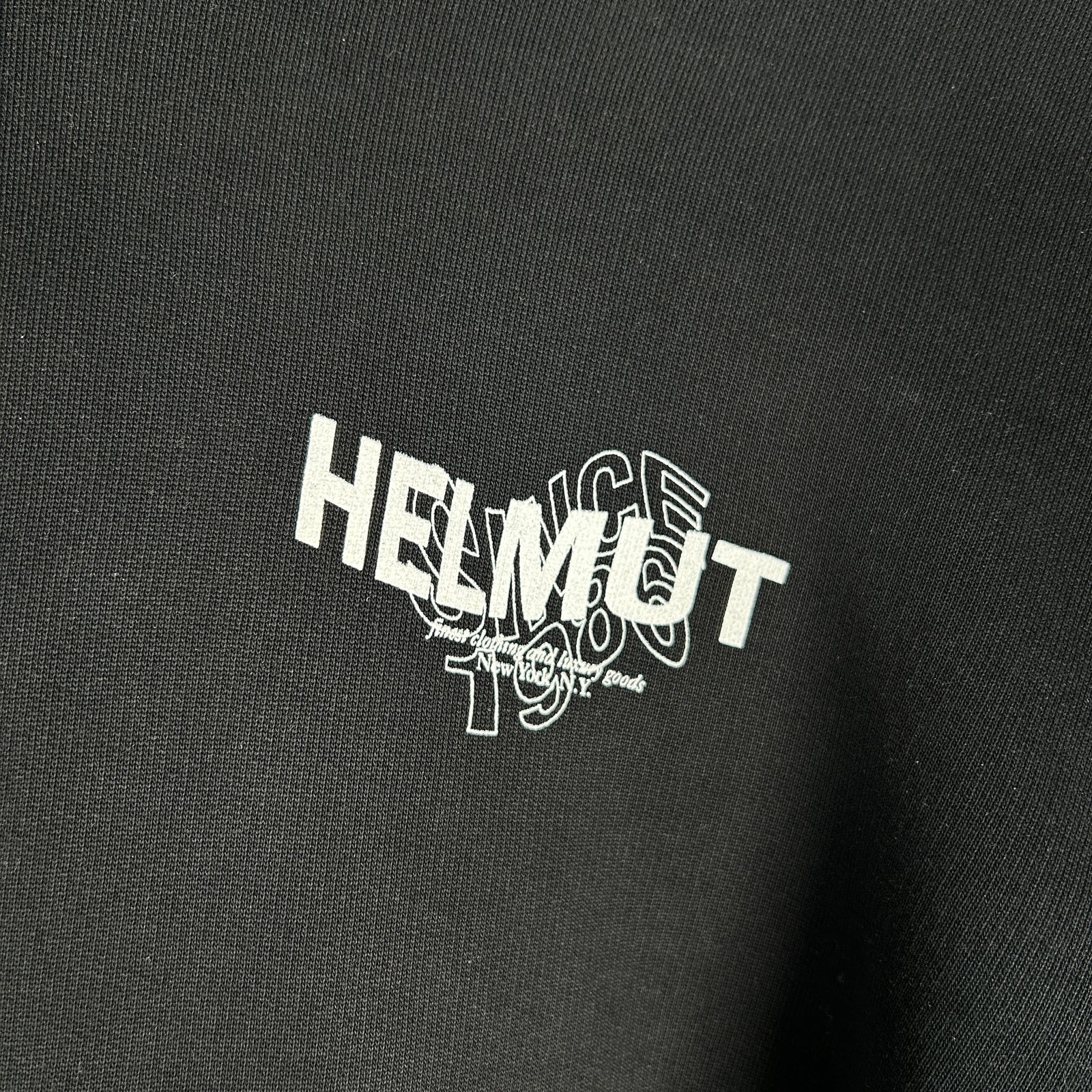 Helmut Lang Distorted Logo Black Hoodie Size M