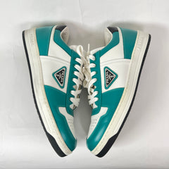 Prada Teal Downtown Leather Sneaker Size 8