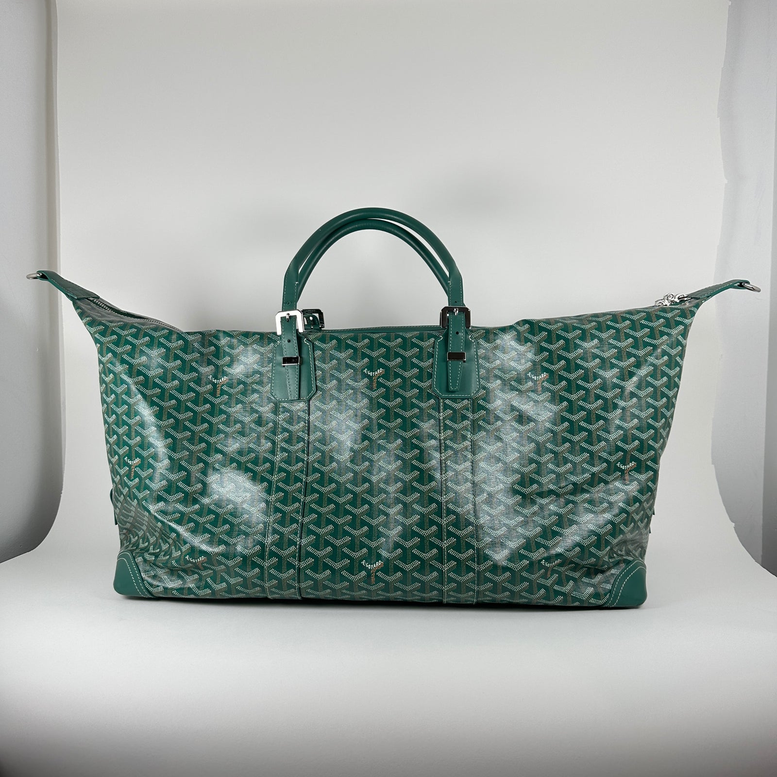 Goyard Goyardine Green Boeing 55 Travel Duffle Bag