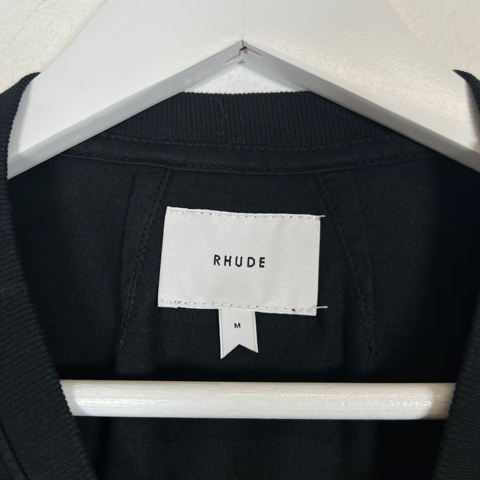 Rhude Black Saint Malo Logo T-shirt Size M