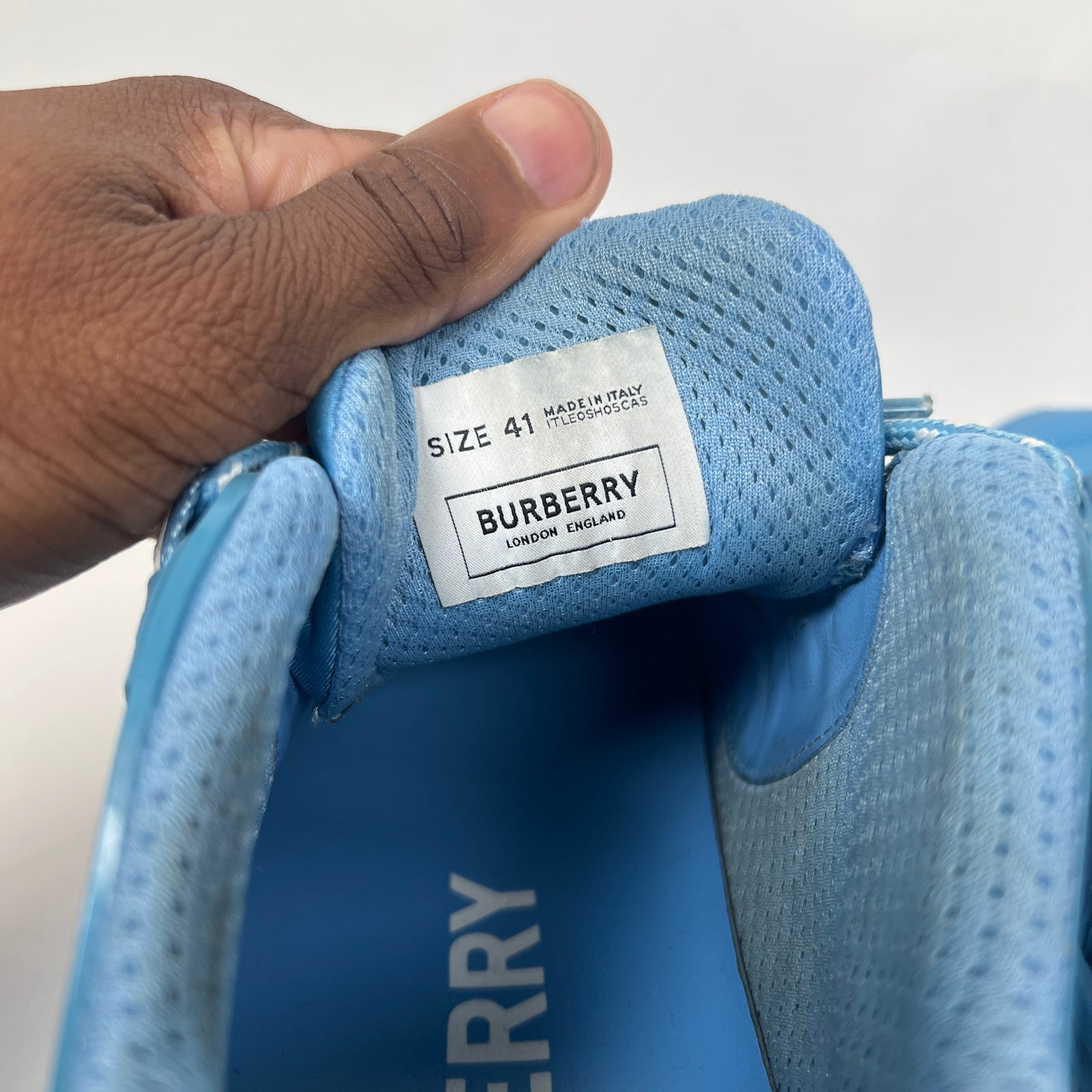 Burberry Light Blue Arthur Monogram Sneaker Size 41