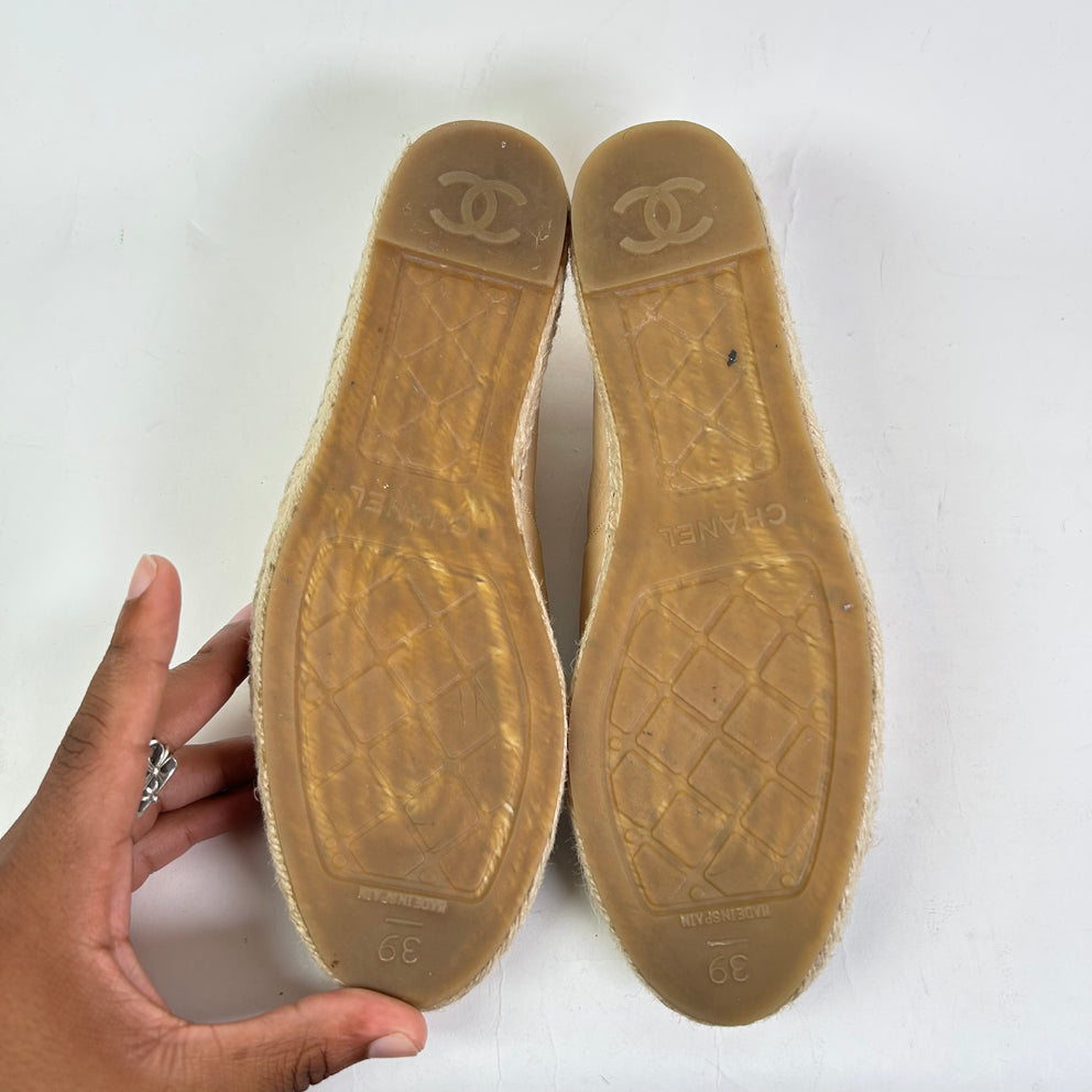 Chanel Interlocking CC Lambskin Espadrilles