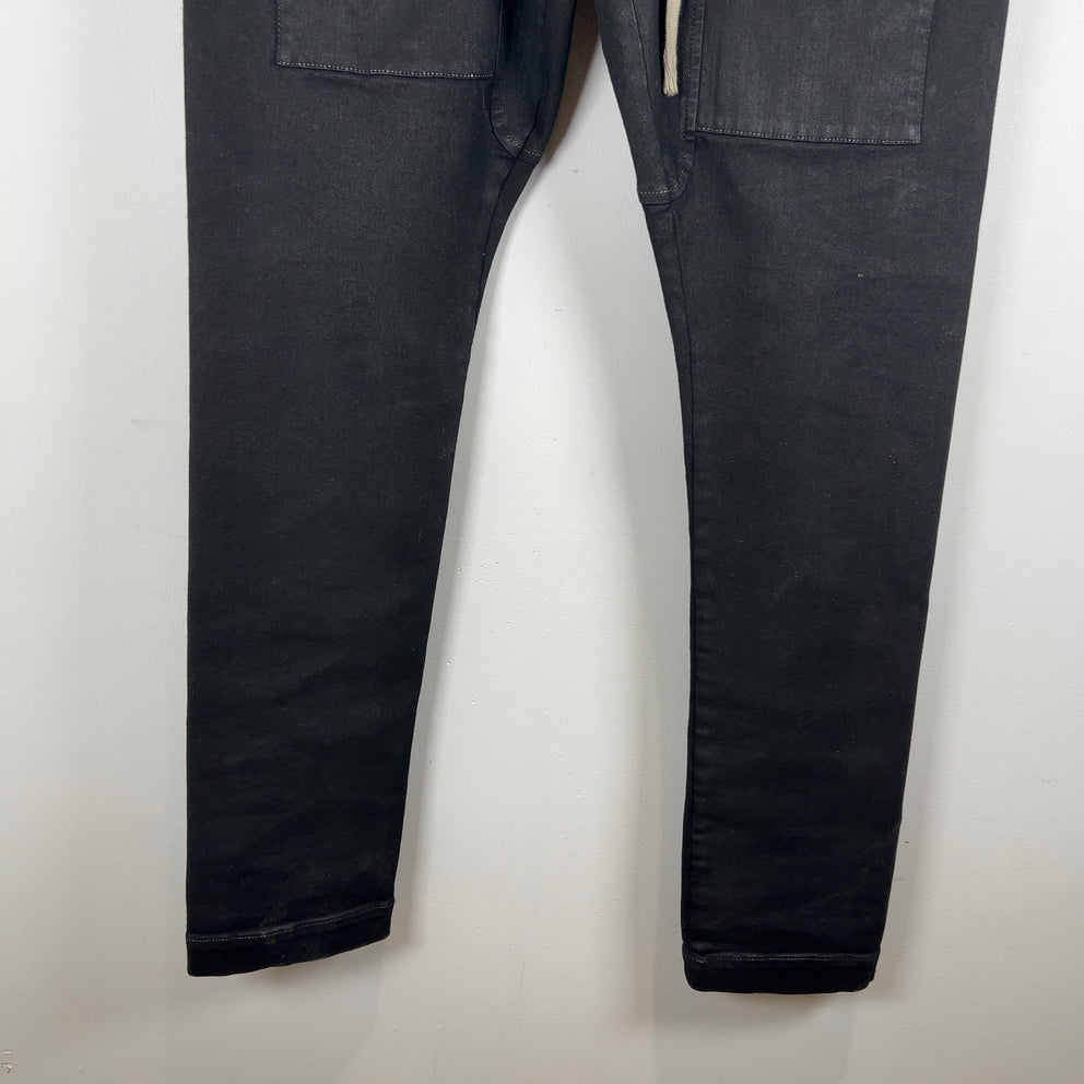 Rick Owens DRKSHDW Waxed Drawstring Creatch Cargo Pants