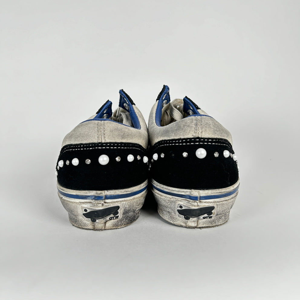 Vans White/Black OTW Skool 36 Studded Low-Tops Size 10.5