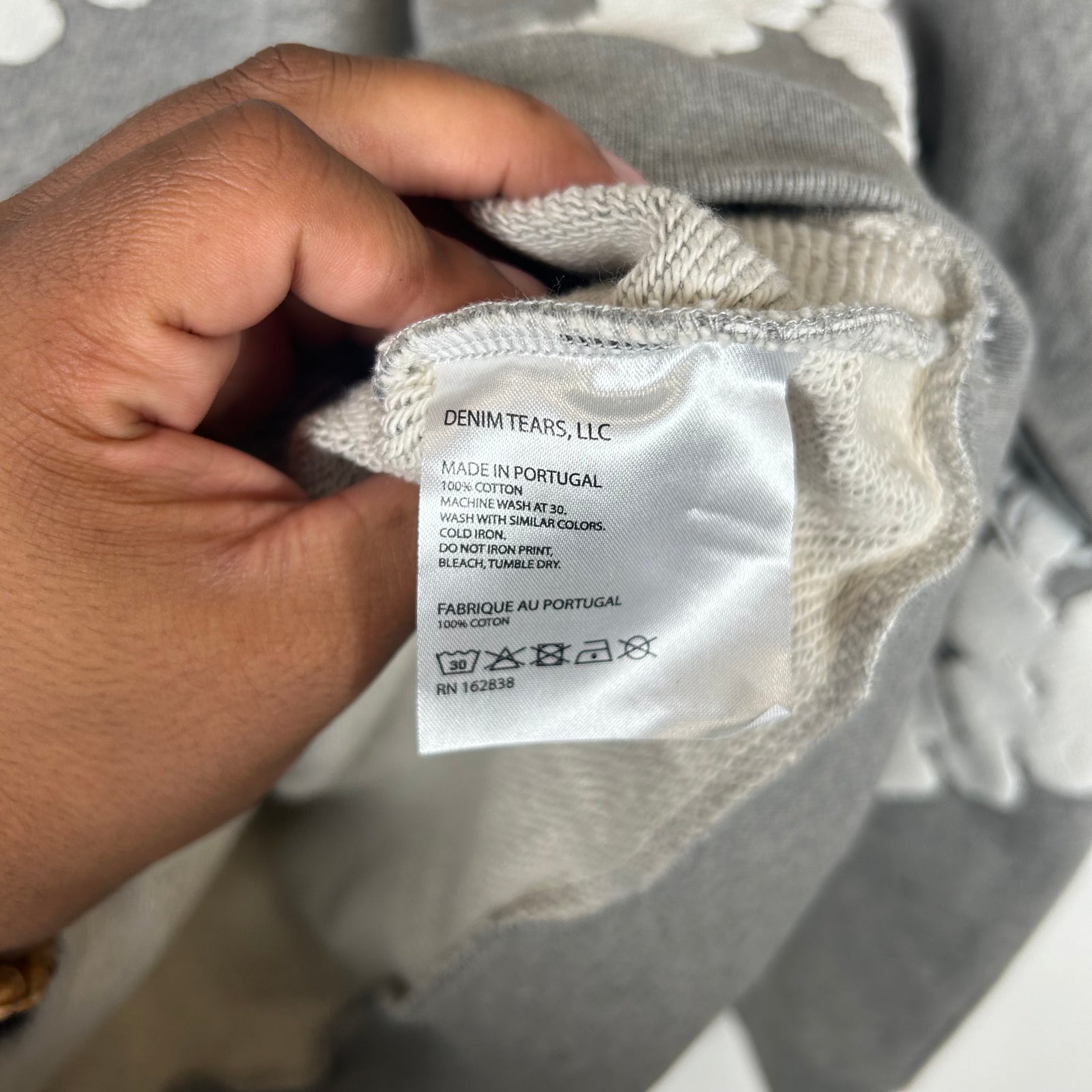 Denim Tears Grey Wreath Hoodie Size S