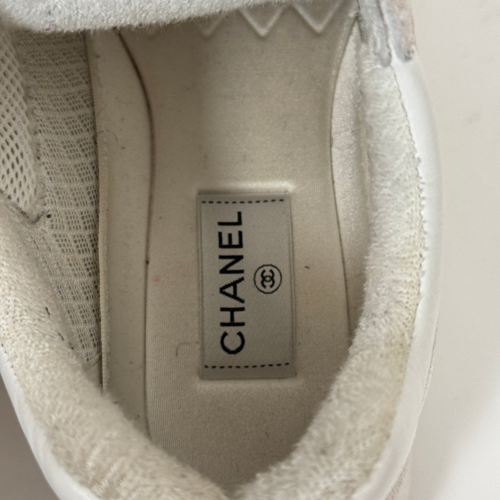 Chanel White CC Trainers Size 45