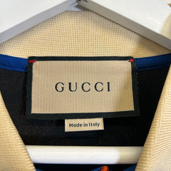 Gucci Blue/Orange Jumbo GG Jacquard Polo Size M