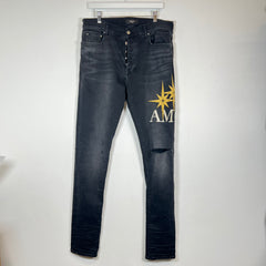 Amiri Black Starburst Applique Skinny Jeans Size 36