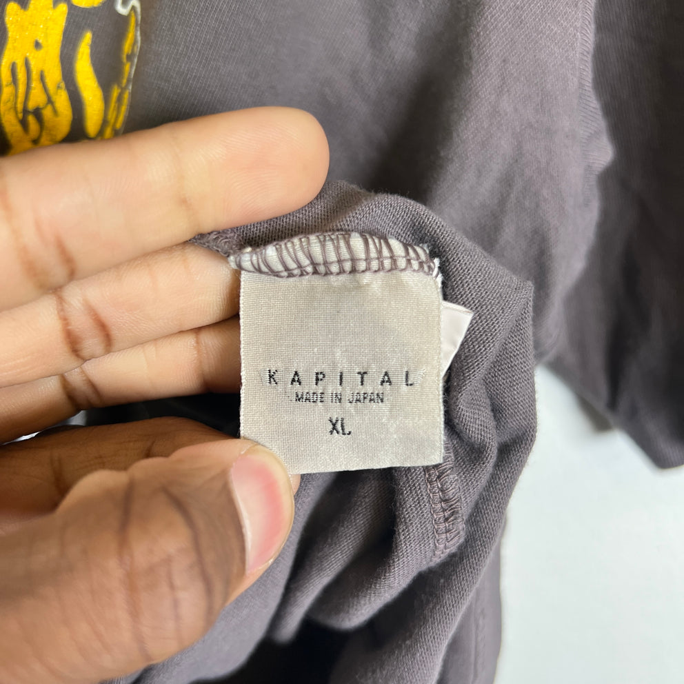 Kapital Grey Buster Peckish Bowy Kookies T-Shirt Size XL