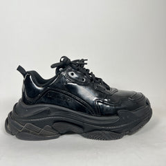 Balenciaga Black Patent Leather Triple S Sneaker Size 42