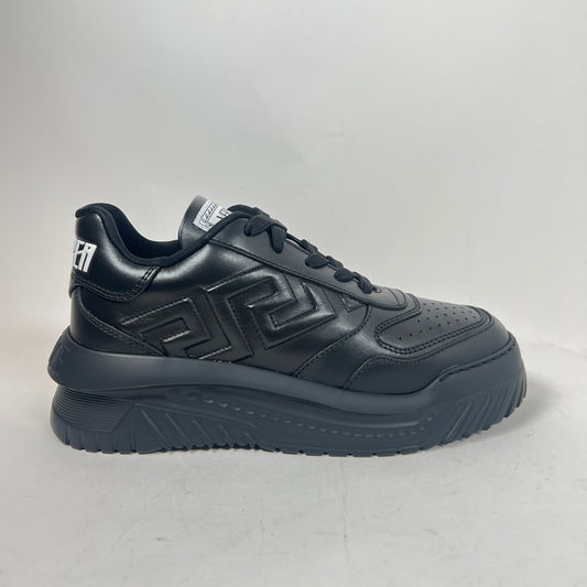 Versace Black Odissea Leather Sneaker Size 38