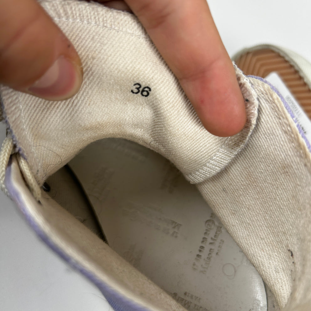 Maison Margiela Purple Canvas Tabi High-Top Sneakers Size 36