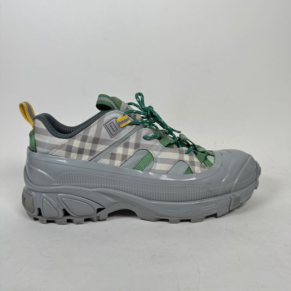 Burberry Grey/Green Check Arthur Sneaker Size 44