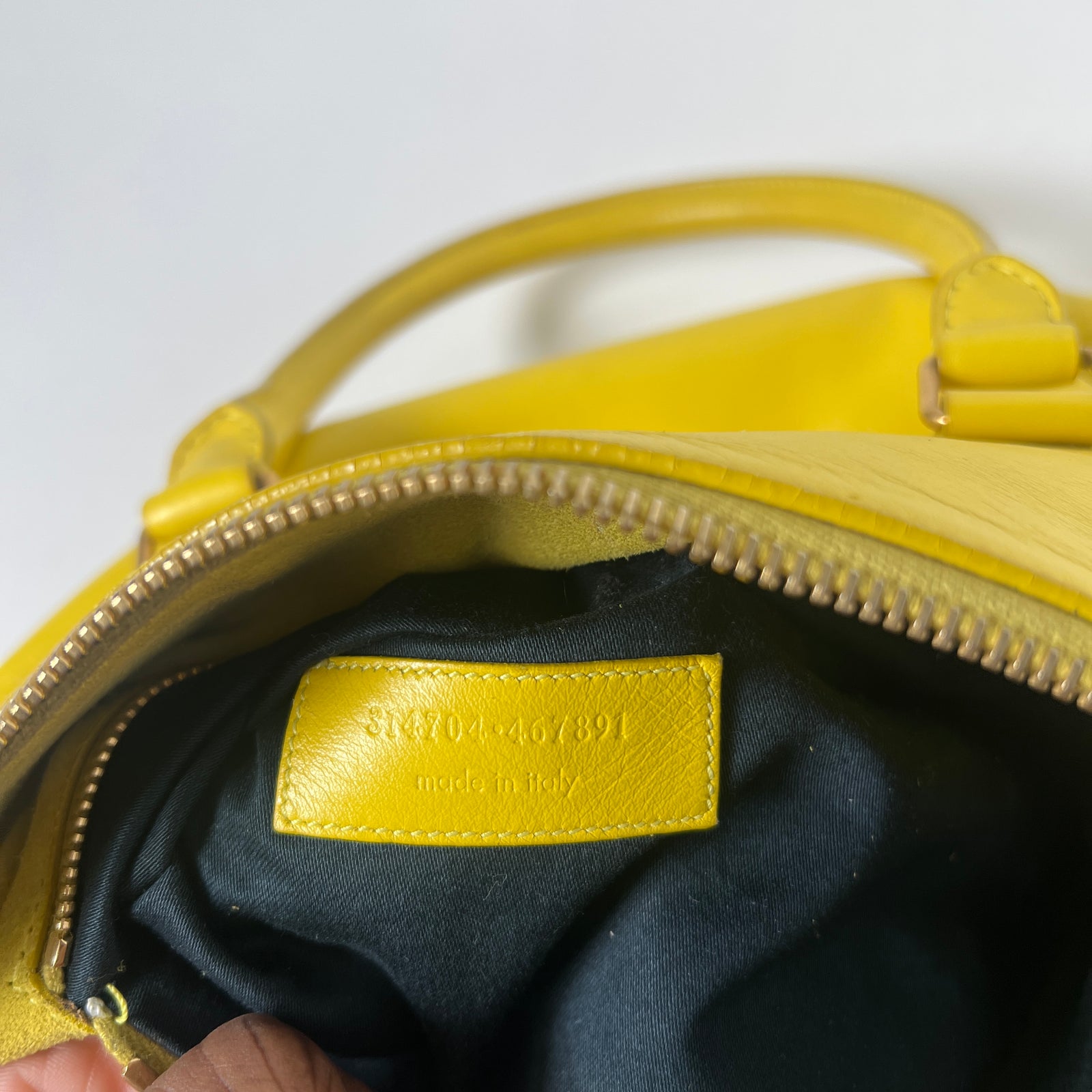 Saint Laurent Yellow Calfskin Leather Classic Baby Duffle Bag