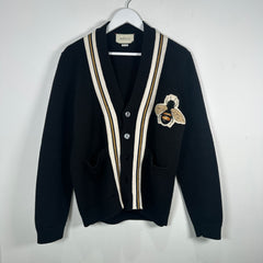 Gucci Black Striped Bee Cardigan Sweater Size XS
