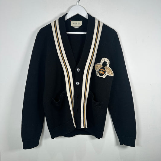 Gucci Black Striped Bee Cardigan Sweater Size XS