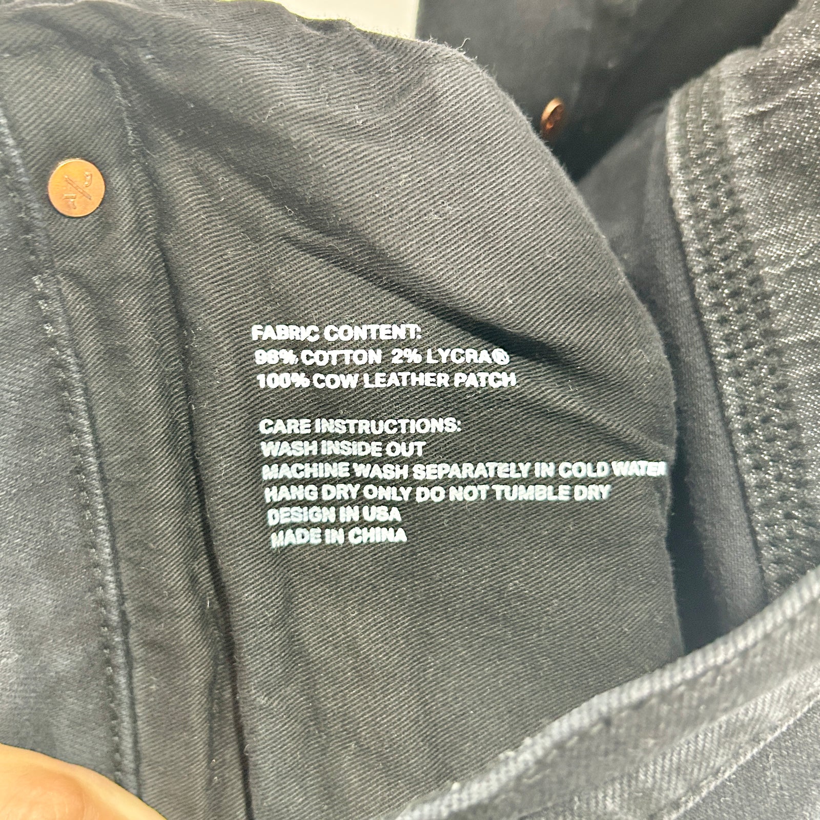 Purple Brand Black 'P001' Denim Jeans Size 38